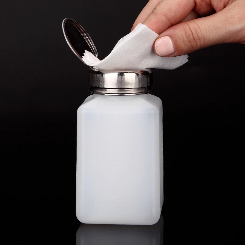 Water Bottle Blank - 1 個 200 ミリリットルポータブルプレス空の詰め替えボトル液体アルコールポンプ UV ジェルネイルポリッシュクリーナーアセトン水リムーバーディスペンサー