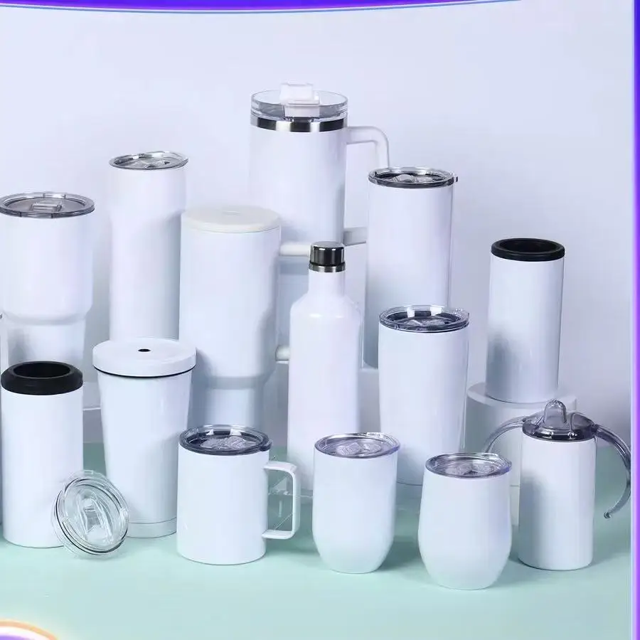 Water Bottle Blank - 昇華ブランクカップ 6oz/30oz ステンレス製携帯用水筒 DIYタンブラー コーヒーマグ 真空断熱魔法瓶