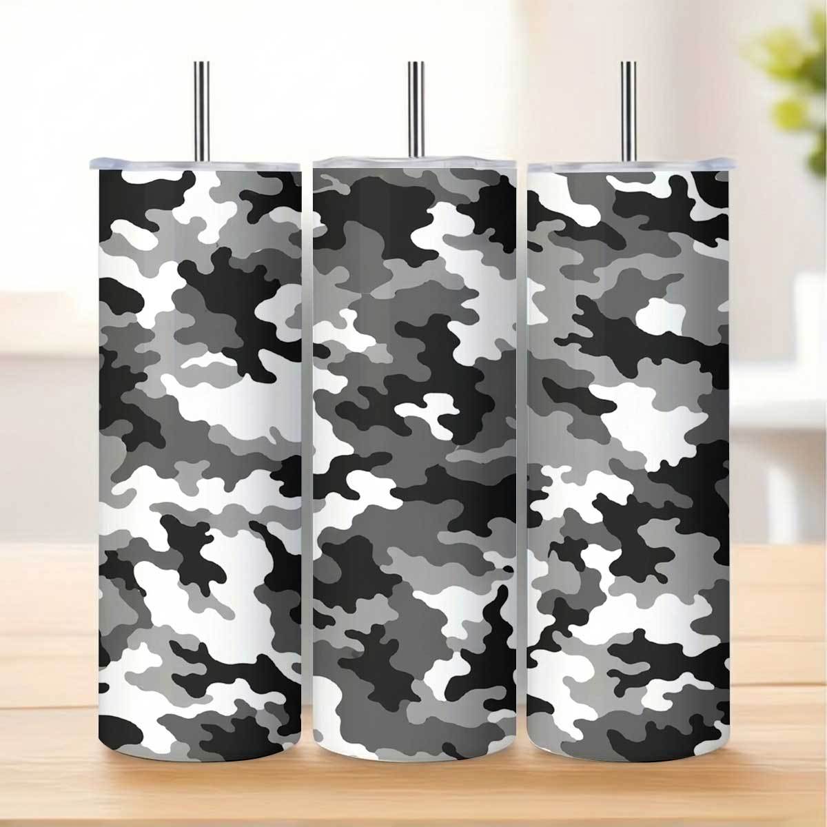 Tumbler 20Oz White - 20オンス グレー ブラック ホワイト 迷彩柄 ステンレス製