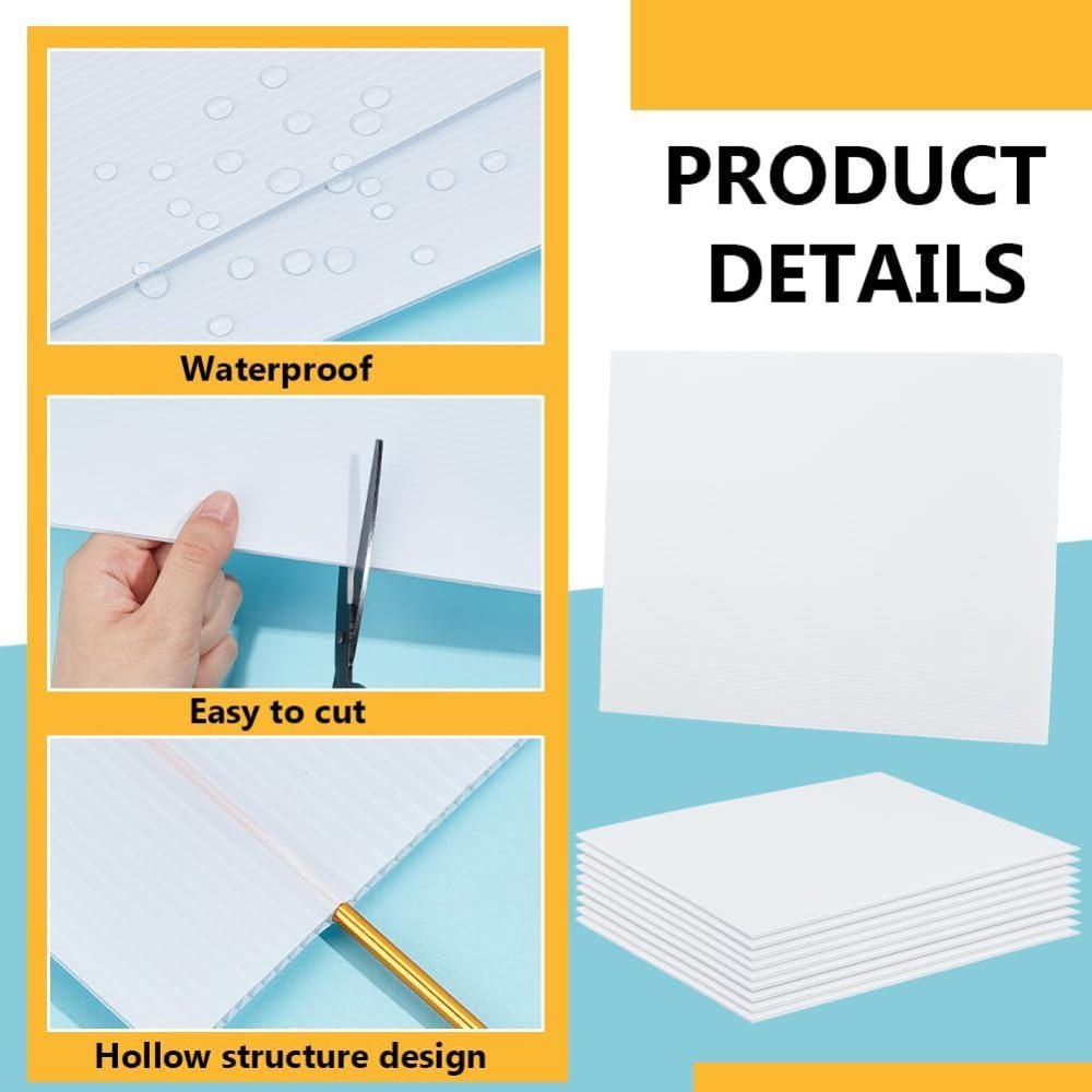 10枚入り 白色波形プラスチックシート 15.7x11.8イ - Yard Sign Blank のレビューと価格
