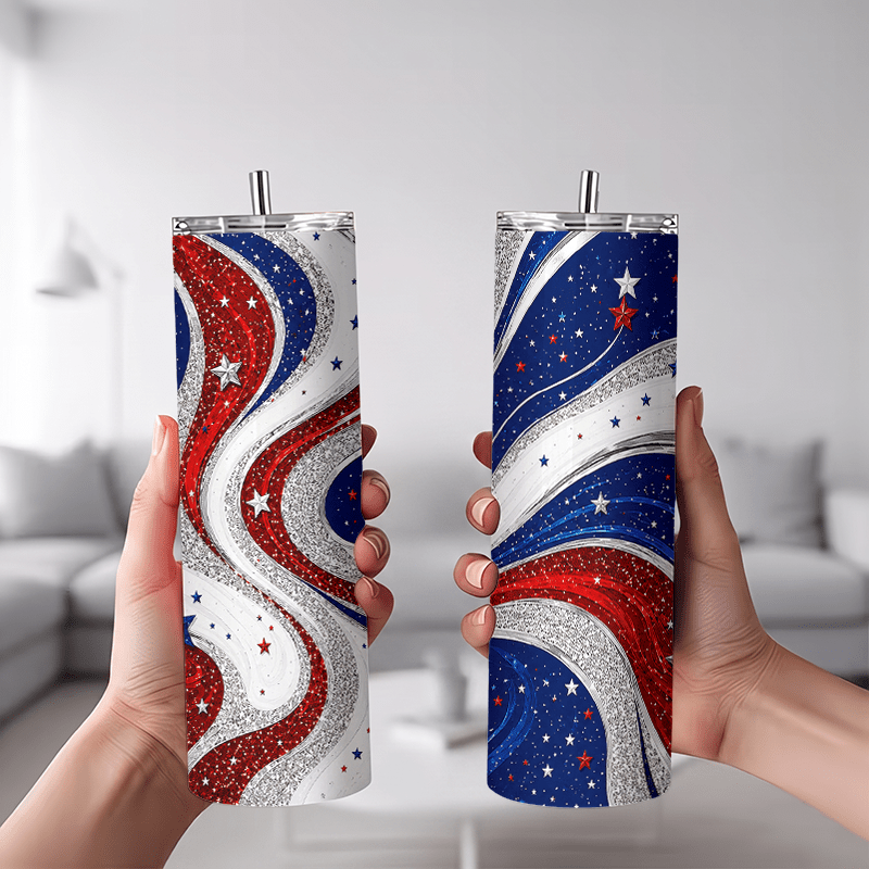 1個入り 20オンス 赤白青の星空模様 断熱タンブラーマグ  - Tumbler 20Oz White のレビューと価格