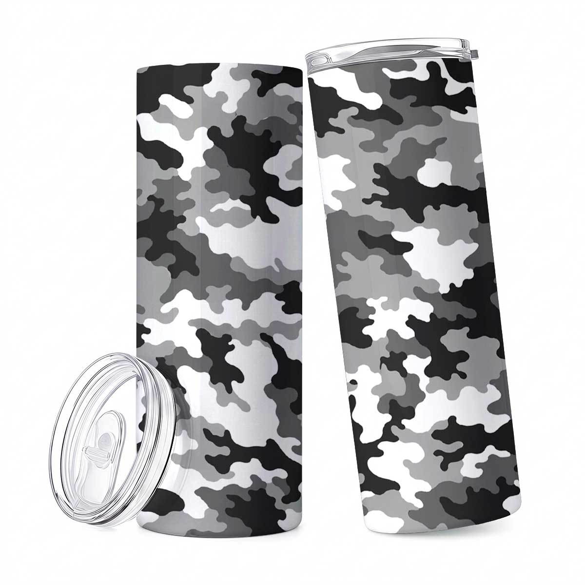 20オンス グレー ブラック ホワイト 迷彩柄 ステンレス製 - Tumbler 20Oz White のレビューと価格